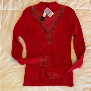 Belldini Vibrant Red Knit Top